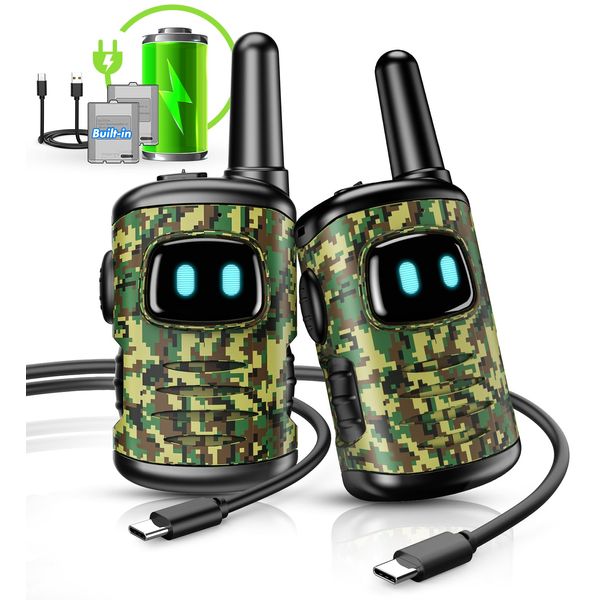 Veopoko Walkie Talkie for Kids Rechargeable, Toys for 3-12 Year Old Boys Toys Age 3 4 5 6 7 8 9 Year Old Gifts for 3-9 Year Old Boys Girls Kids Walkie Talkies Rechargeable Kids Xmas Gifts Outdoor Toys