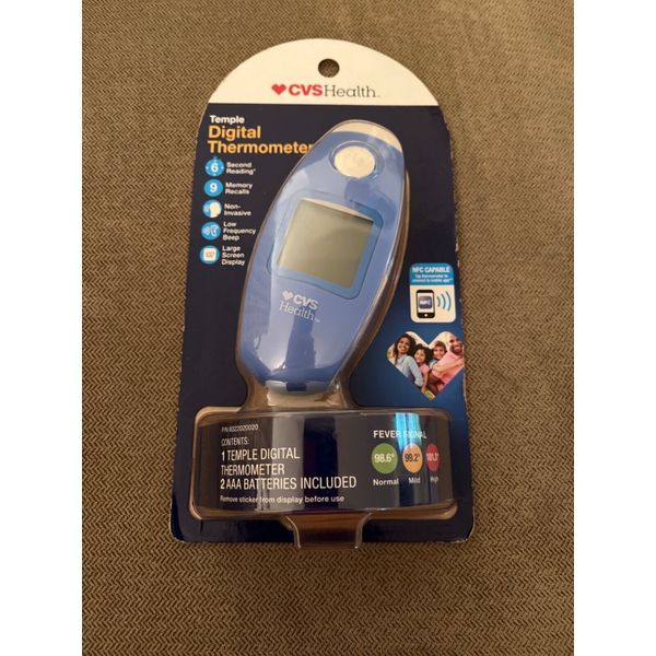 CVS Health Temple Digital Thermometer 6 Second Reading, 9 Memory Recalls