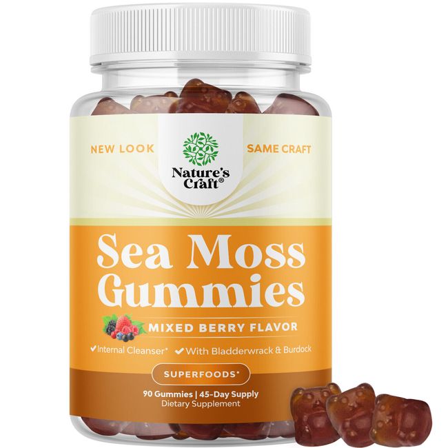 Irish Sea Moss Gummies for Adults and Kids - Vegan Immune Support Gummies