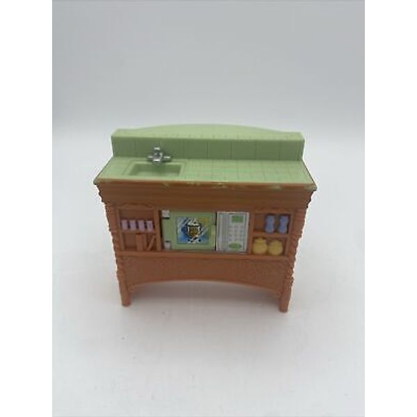 FP  Mattel 2004 Loving Family dollhouse Kitchen Island Sink & Microwave