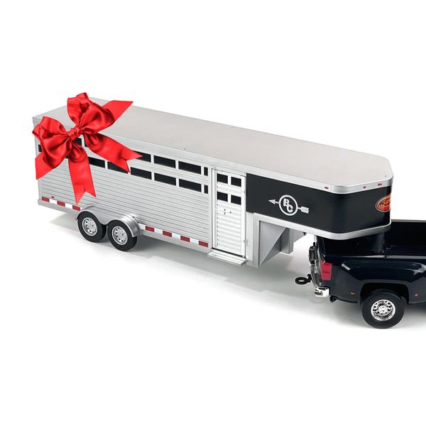 Big Country Toys - Sundowner Horse Trailer with Gooseneck Trailer Hitch for Farm Toys & Toy Trucks…