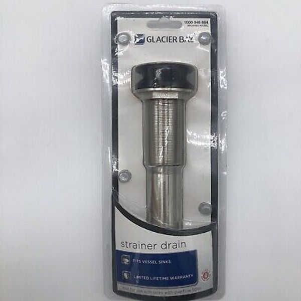 Glacier Bay Brushed Nickel Strainer Drain 1000 048 884 for vessel sinks