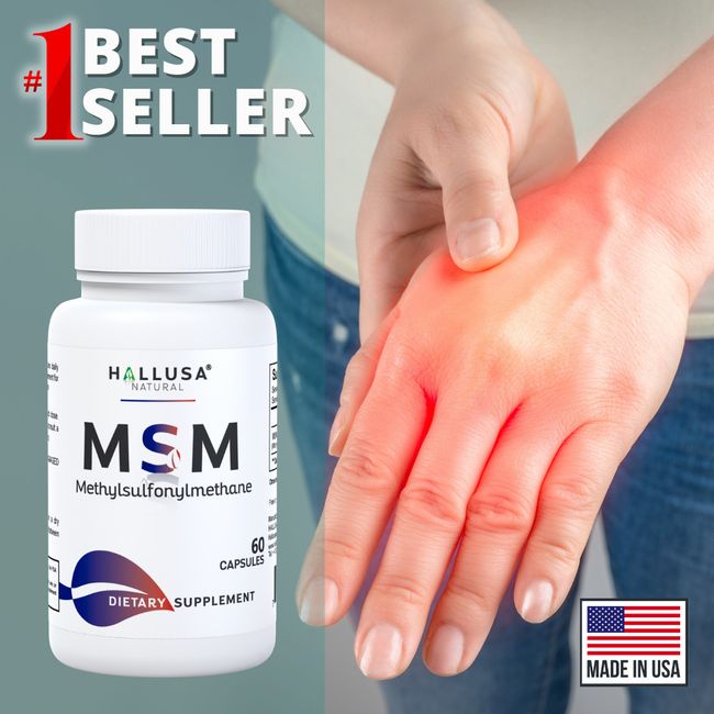 MSM - Joint Pain & Connective Tissue Support - Arthtitis Relief - 60 Cap