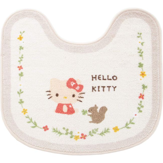 OKA Toilet Mat, Ivory, Approx. 21.7 x 23.6 inches (55 x 60 cm), Hello Kitty Friend (Kitty-chan Sanrio)