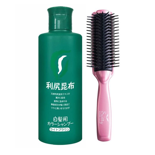 Rishiri Color Shampoo (Light Brown) 6.8 fl oz (200 ml) + Mineral Ion Brush