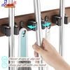 Mop and Broom Holder Wall Mount Rustic Wood Broom Mop Hanger Wall Mounted Tool