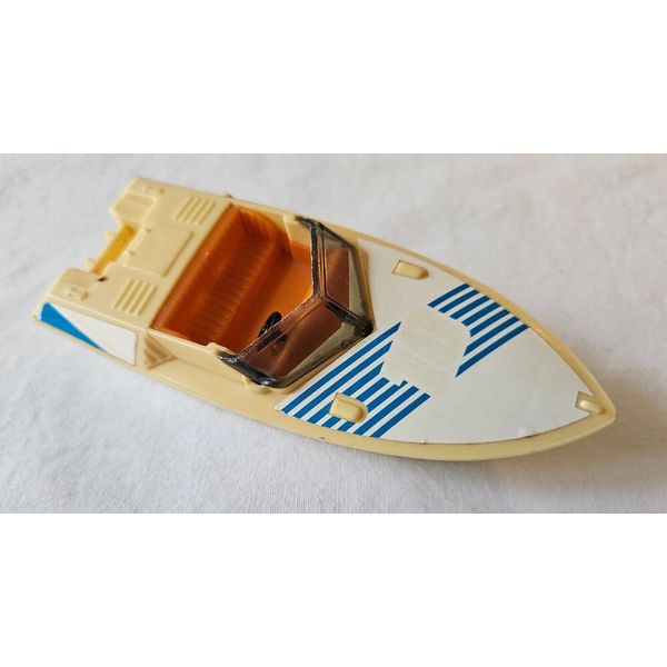 Vintage 1978 TOMY #10 Toy SPEED BOAT w/ Wind Up Engine (Missing) 6"