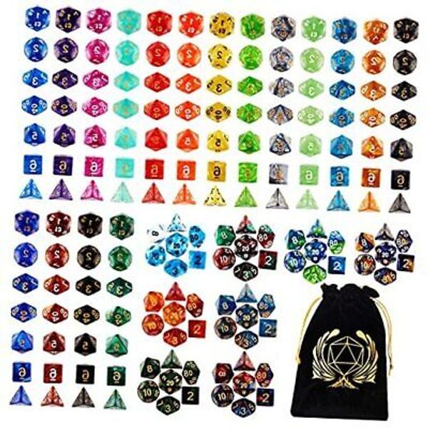 DND Dice Set , 25 x 7 (175 Pieces) Polyhedron Dice 25 Colors Dice for