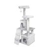 47" Light Gray Kitty Duo Deluxe Cat Activity Tower 2 Apartment Pet Bed Perch