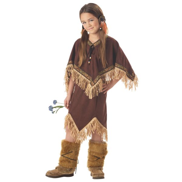 California Costumes Princess Wildflower Indian Girl Child Dress L 10-12 NIP Costume, Brown