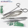 14Pc Microsurgery Kit Castroviejo Scissors Needle Holder Surgical Forceps Blades