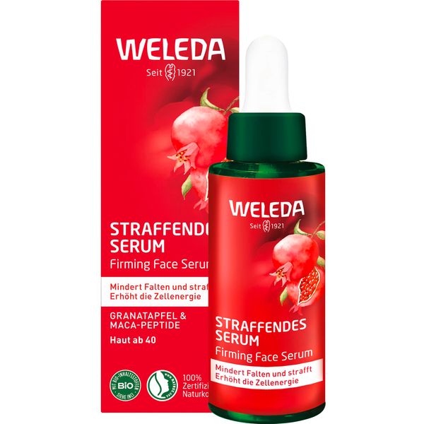 WELEDA Organic Firming Serum - Natural Cosmetics Natural Anti-Ageing Face Care Concentrate with Pomegranate Seed Oil & Maca Peptides Reduces Wrinkles, Moisturises and Tightens the Skin (1 x 30 ml)