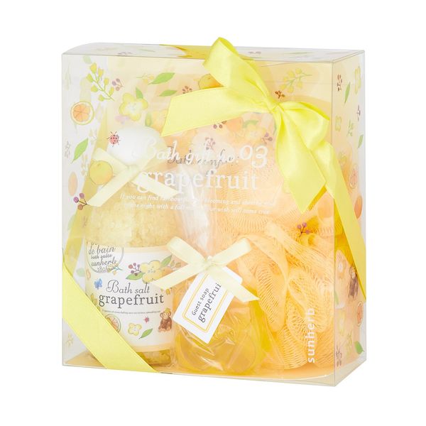 Sun Herb Bath Gift No.03 Grapefruit (Bath Salt, Bass Confetti, Guest Soap)