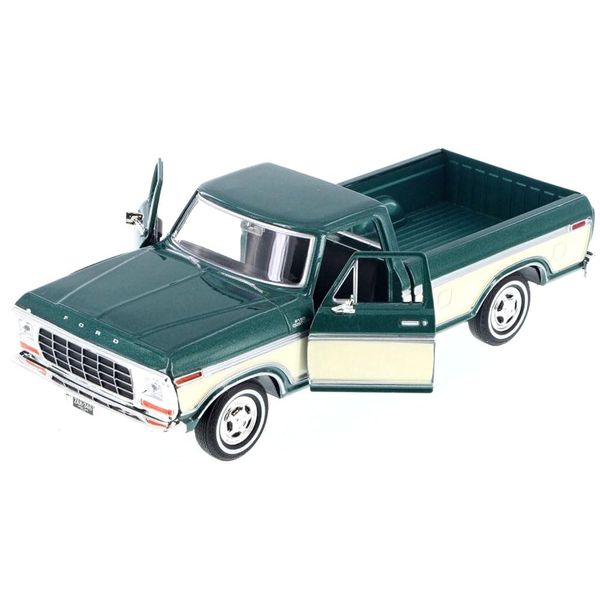 1979 F-150 Pickup Truck Green Metallic and Cream 1/24 Diecast Model Car by Motormax 79346AC-GRNCRM