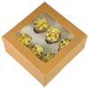 LarryRoo Kraft Brown Windowed MINI Cupcake Box | 6 Cavity | Mini Cup Cake Boxes & inserts (25)