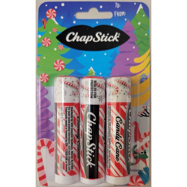 ChapStick Lip Balm Candy Cane Limited Edition Holiday Flavor 3 Pack NEW