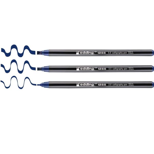 Edding CALLIGRAPHY PEN SET 3 PENS 2mm 3.5mm 5mm - Steel Blue