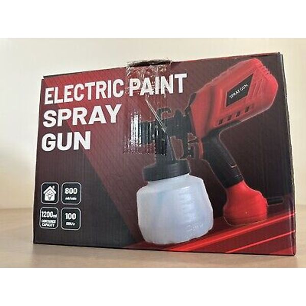 Electric Paint Spray Gun; Red; 800 ml/min; 1200 ml container.