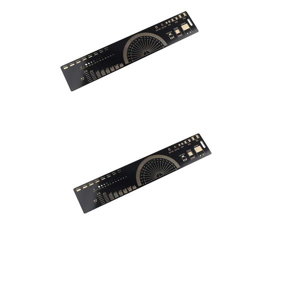 DollaTek 2PCS 20CM (7.8 inch) PCB Ruler PCB Engineering RulerPCB drawing ruler/protractor/PCB design/development dedicated Double Sided Measuring Tool