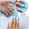24PCS False Nails Long Ballerina Press on Nails with Adhesive Nail Tabs Full Cover Artificial Nails Tips Fake Nails Art Manicure Decoration for Women Girls
