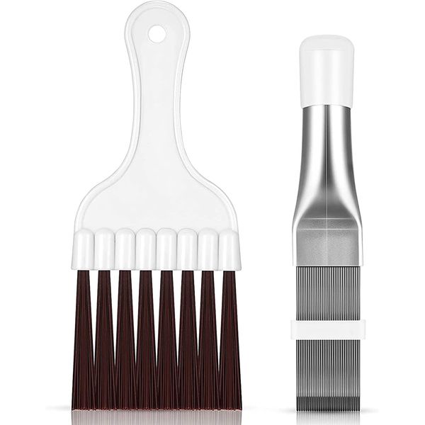 Air Conditioner Fin Comb,Stainless Steel Condenser Fin Comb, 2pcs Straight Condenser Comb AC Fin Comb Cleaner Brush Evaporator Radiator Fin Cleaning Tool Used for Cleaning Air Condition