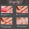 Yienate False Nails Red Round Head Gold Dust French Nails Fake Nails for Women and Girls 24Pcs (Red)