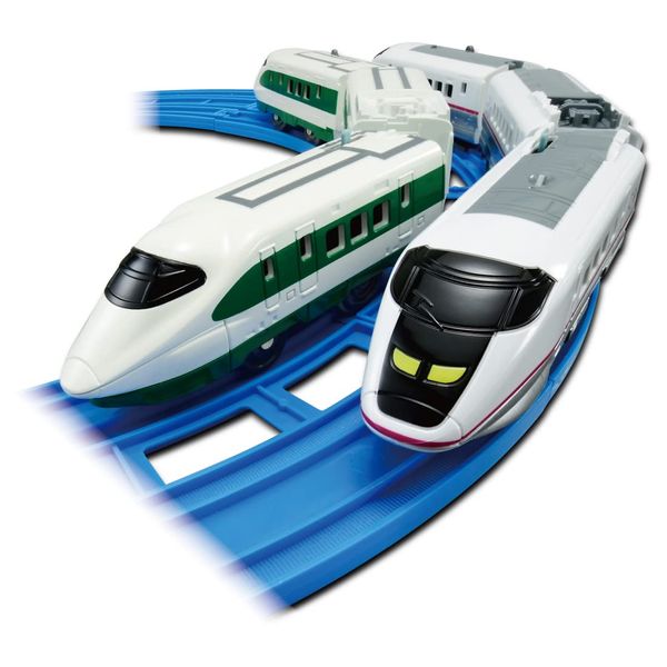 Takara Tomy Plarail 200 Series Color Shinkansen (E2 Series) & E3 Series Shinkansen Komachi Double Set, Train Toy, For Ages 3 and Up