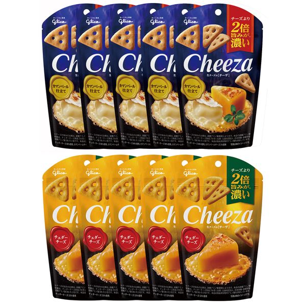 Ezaki Glico [Raw Cheese Cheese, 2 Types of Cheese, 5 Pieces] (Camembert Cheese, Cheddar Cheese), 1.4 oz (40 g) x 2 Types, 5 Pieces, Fits Wine, Snacks Set, Snacks, Cheese, Cheese Snacks, Highball,