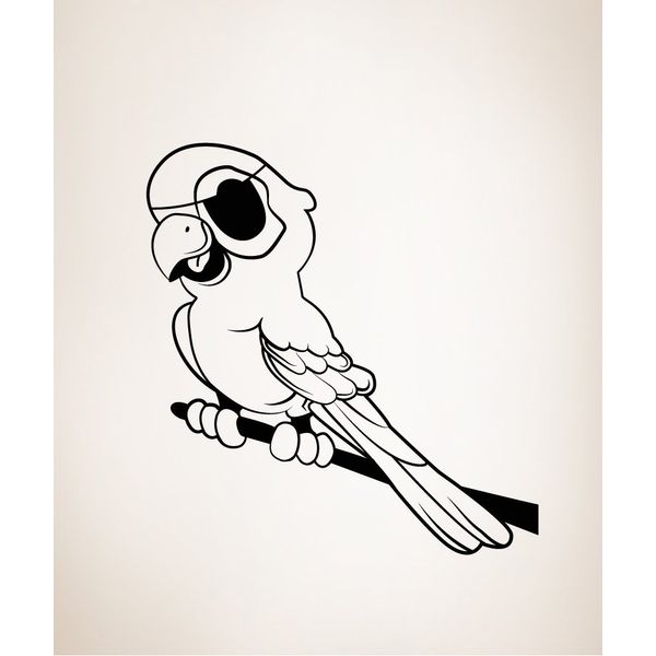 Vinyl Wall Decal Sticker Parrot W/Eye Patch Size 60inX66in Item OS_MB157B