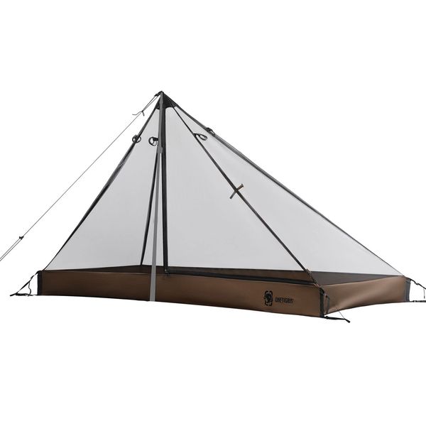 OneTigris ROC Single Top Inner Tent, Single Pole Inner Tent, Single Person Solo, Ultra Lightweight, Mesh Tent, Mosquito Net, For Camping, Outdoors, Pole Sold Separately