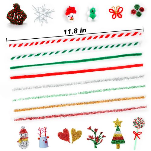 Christmas Pipe Cleaners,420 Pcs Pipe Cleaners Craft Set Including 320Pcs Pipe Cleaners &100Pcs Wiggle Googly Eyes Self Adhesive for Home&School DIY Art Crafts Daily or Christmas Decoration