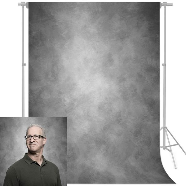 Econious Photography Backdrop - 1.5x2.2m Grey Portrait Studio Props With Rod Pocket (Backdrop Only)