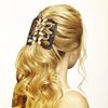Dadabig 7 PCS Beaded Hair Combs, Stretchy Double Hair Comb Elastic Comb Double Hair Combs Clips Hair Clip Stretchy for Women Girls Hair Accessory DIY Hair Styling Tool, 7 Styles