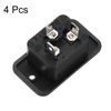 sourcing map C14 Panel Mount Plug Adapter AC 250V 10A 3 Pins IEC Inlet Module Plug Power Socket Straight 4pcs