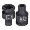 sourcing map 3/8" Drive by 6mm 6-Point Impact Shallow Socket, CR-MO Metric Sizes 2 Pcs