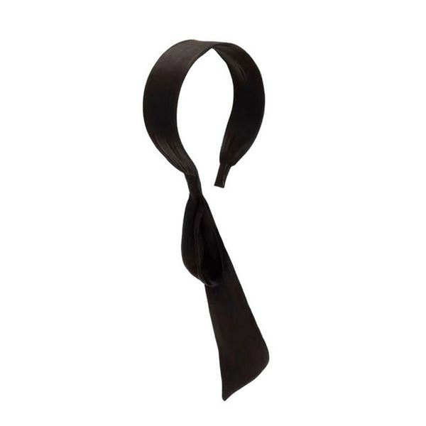 Premium Black Satin Headbands with Bow Non Slip Wide Headbands Turban Headbands Knot Headband Hair Band Hair Accessories for Women Girl