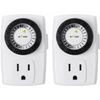 BN-LINK 2Pack Indoor 24Hour Mechanical Outlet Timer In Wall Timer Switch 3 Prong