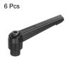 sourcing map 6pcs Adjustable Clamping Lever Handles M8 Female Thread Knobs Rotating Screw Locking Quick Release Ratchet Push Button Handle, Black
