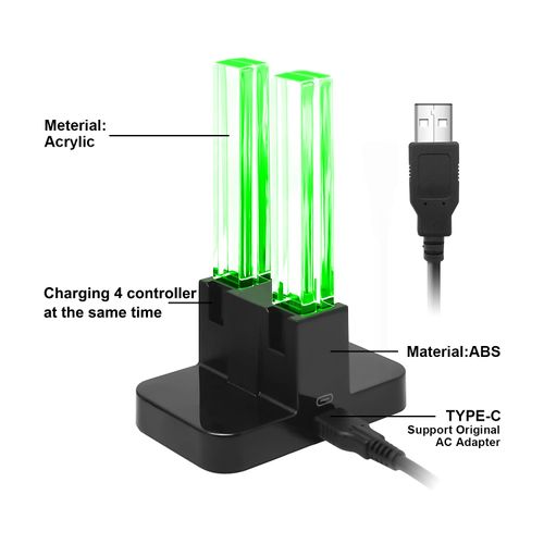 FastSnail Charging Dock Compatible with Nintendo Switch for Joy Con & OLED Model Controller with Lamppost LED Indication, Charger Stand Station with Charging Cable