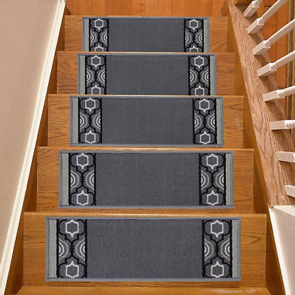 Stair Treads Skid Slip Resistant Backing Indoor Carpet Stair Treads Trellis Bord