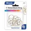 BAZIC 1" Metal Book Rings (12/Pack), 1-Pack
