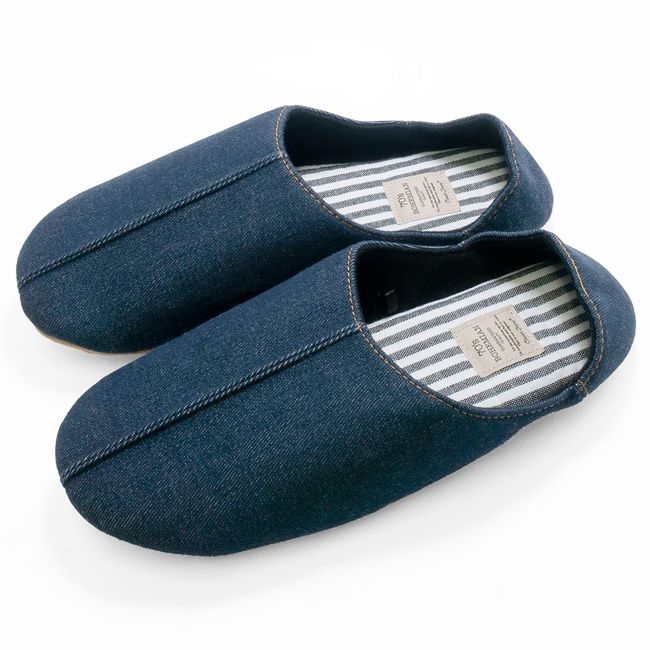 okumura Slipper, Room Shoes Denim Navy L Bohemian babu-syu aaaa7903 NV