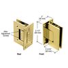 CRL GEN337BR Brass Geneva 337 Adjustable Wall Mount Full Back Plate Hinge