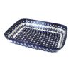 Blue Rose Polish Pottery Flowering Peacock Small Rectangular Baker