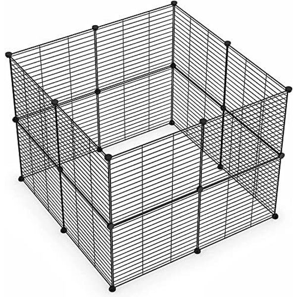 Dog Fence Portable Pet Playpen Puppy Indoor Outdoor 15 X 12 Inch 12 Panels Black