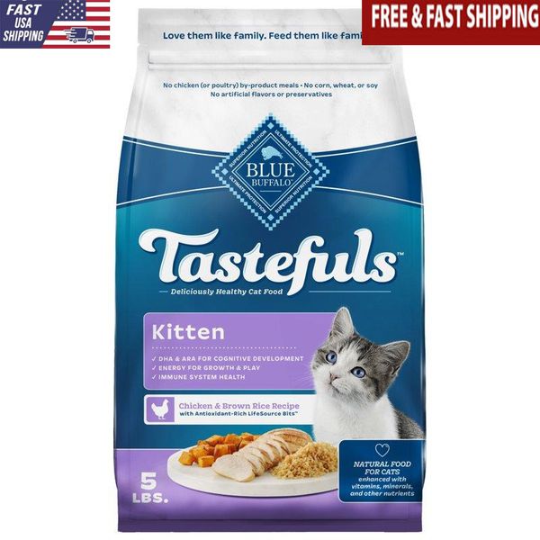 Blue Buffalo Tastefuls Kitten Dry Cat Food Chicken & Brown Rice Recipe 5lb Bag