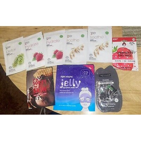 Hydrating Sheet Face Masks Lot Of 9 New Beauty 360 Clean And Clear