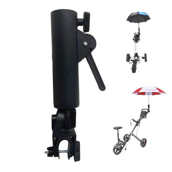 Muttiy Golf Cart Umbrella Holder, Angle & Internal Width Adjustable Umbrella Amount Universal for Bicycle Stroller, Baby Carriage, Wheelchair