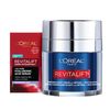 L'Oreal Paris Revitalift Pressed night cream with Retinol, Niacinamide, visibly reduce wrinkles, hydrate. For face, under eye, neck, chest. Dermatologist tested. + Hyaluronic acid serum sample, 1 kit