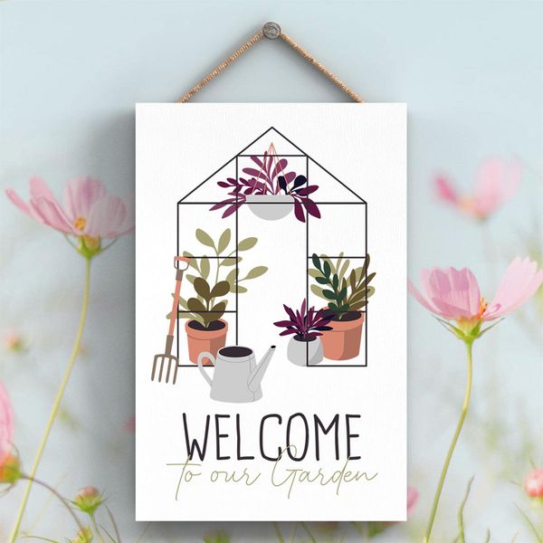 Global Designs Welcome Garden Theme Gift Idea Hanging Plaque